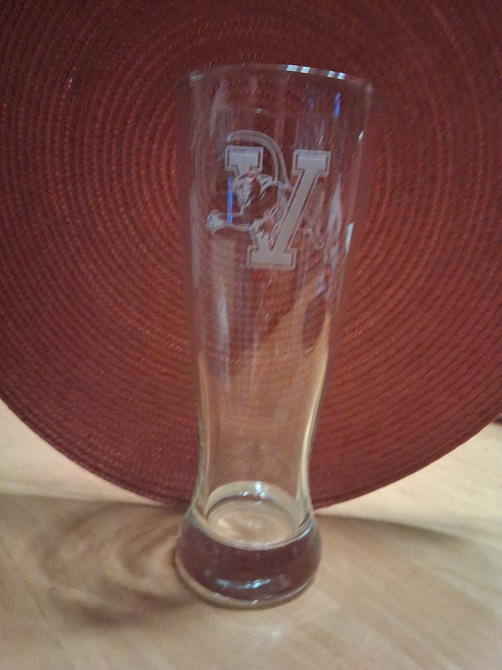 University Of Virginia 20 Ounce Pilsner Glass With White Etching Logo